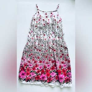 Area Code 407 girls Pink flowered strap floral lined summer party dress 10